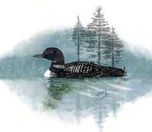 Load image into Gallery viewer, Loon on Maine Pond
