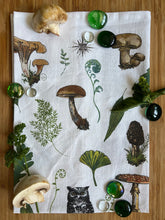 Load image into Gallery viewer, Mushroom or Seashell edge-to-edge print tea towel