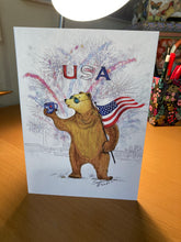 Load image into Gallery viewer, Benjamin D. Bear in USA - Set of 4 Cards