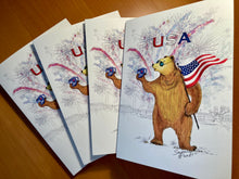 Load image into Gallery viewer, Benjamin D. Bear in USA - Set of 4 Cards