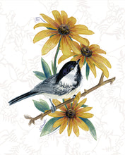 Load image into Gallery viewer, Chickadee with Black-eyed Susan